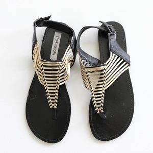 Black and Gold Steve Madden Flats